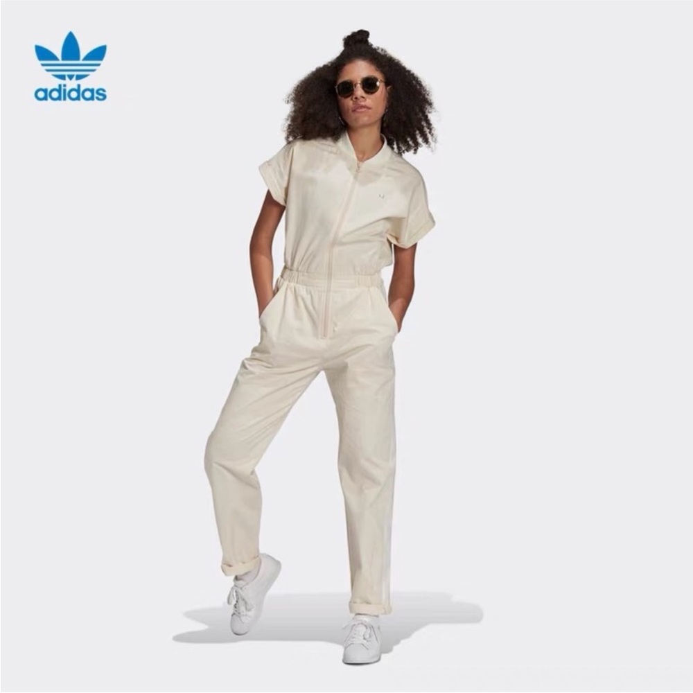 adidas Originals Cream Jumpsuit Relaxed Fit